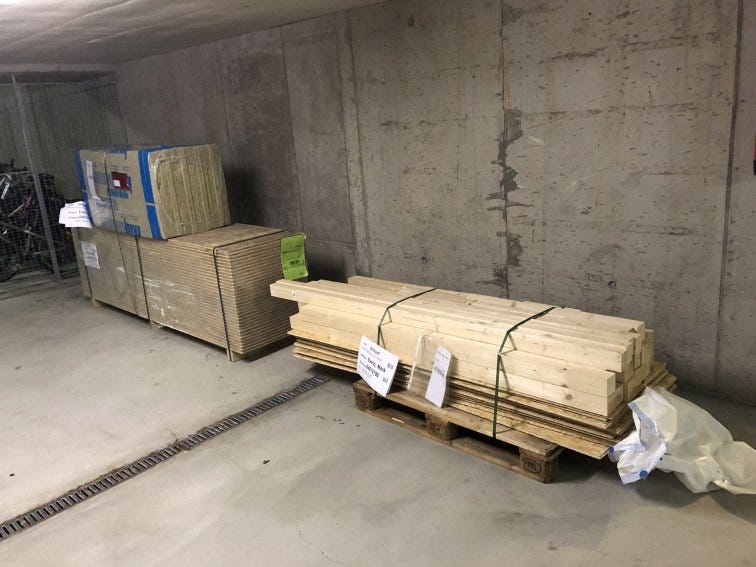First delivery of materials