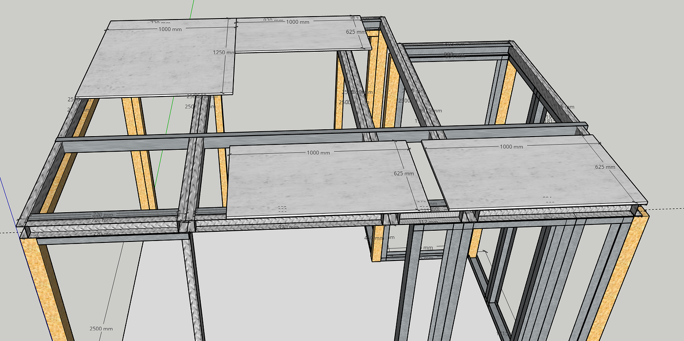 Four ceiling modules